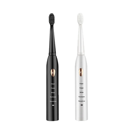 Jianpai Adult Black White Classic Acoustic Electric Toothbrush Adult 5-gear Mode USB Charging IPX7 Waterproof Acoustic Electric