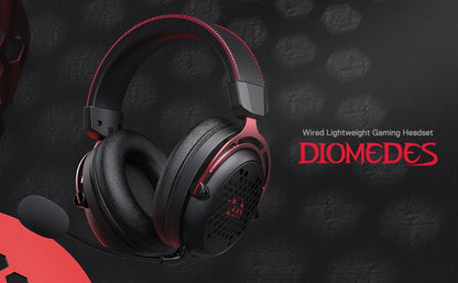 Redragon H386 USB Diomedes Wired Gaming Headset 7.1 Surround Sound  53MM Drivers Detachable Microphone Headphone