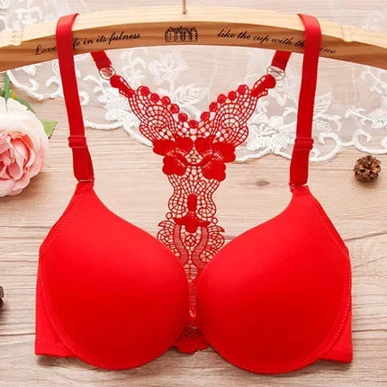 Sexy lace Women's underwear The anterior Y type beauty bra smooth thin girl underwear