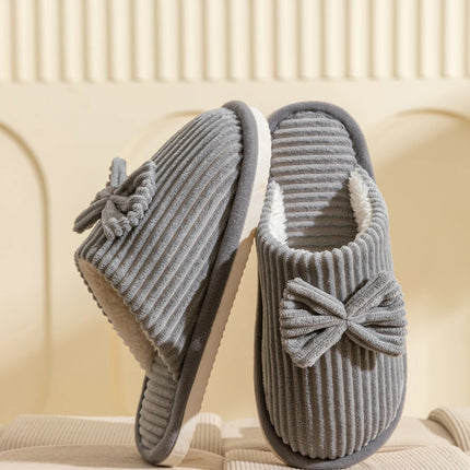 Fashion Women's Bow Slippers Fall/Winter Indoor Bedroom Floor Lightweight and Comfortable&Soft Warm Slippers for Home