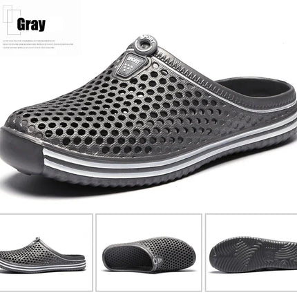 YRZL Mens Slippers Beach Shoes Unisex Hollow Outdoor Casual Men Beach Sandal Flip Flops Shoes Non-slip Size 36-45 Mens Slippers