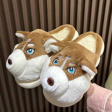 Winter Men Warm Slippers Lightness Leisure Couples Non-slip Indoor Home Shoes Flats Indoor Plush Casual Shoes Halloween Light