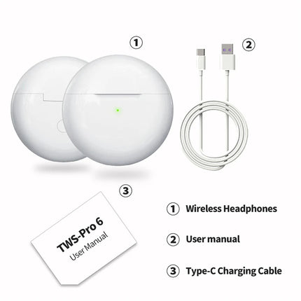 Original Air Pro 6 TWS Wireless Headphones Fone Bluetooth Earphones Mic Pods InEar Earpods Pro6 sport Headset For Xiaomi