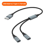 USB to 2 Type C