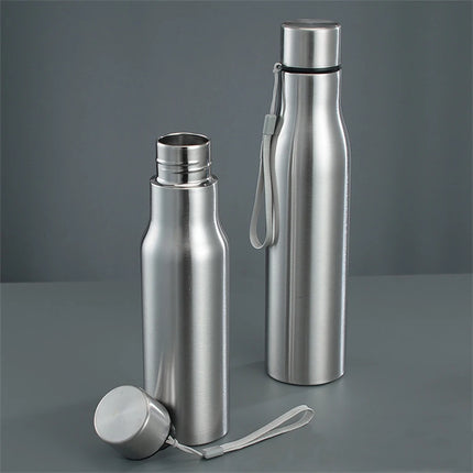 1pc 750ml/1000ml Stainless Steel Water Bottle, Large Capacity Portable Sports Bottles For Outdoor Camping Hiking Travel