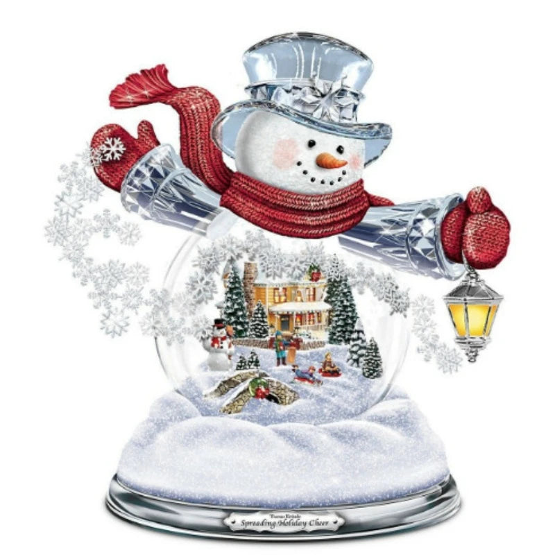 Christmas Tree Rotating Sculpture Train Decorations Paste Window  Stickers