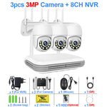 Smar 3MP Wireless CCTV Security Camera System PTZ Wifi Camera Outdoor Surveillance Camera Kit  Alarm 8CH NVR WIFI Camera Set