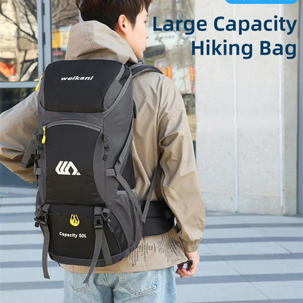 50L Travel Backpack Camping Men Large Hiking Bag Tourist Rucksack Waterproof Outdoor Sports Climbing Mountaineering Bag Luggage