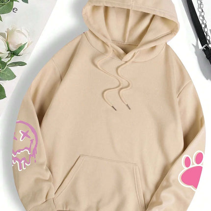 Hip Hop Street Casual Printed Female Hoodies Fashion Hoodie Oversize Loose New Sweatshirts Autumn Warm Fleece Clothing