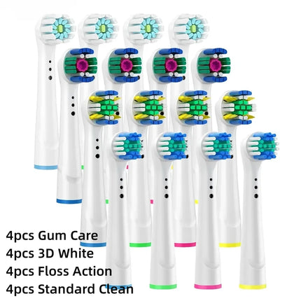 16/20PCS Brush Head nozzles for Oral B Electric Toothbrush Replacement Head Refill Sensitive Floss Cross Action for Oralb