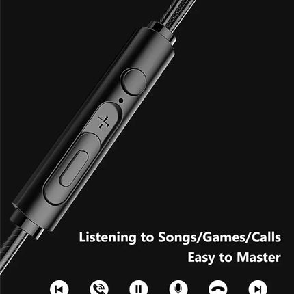 HIFI 6D Surround Bass In-Ear Wired Headphones 3.5mm Type C Earphone Sports Waterproof Gaming Headset Handfree Earbuds with Mic
