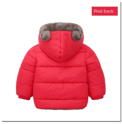 Baby Boys Girls Jacket Hooded Cotton Outerwear Children's Thick Fleece Coat Cashmere Padded Jackets Winter Boys Girls Warm Coats