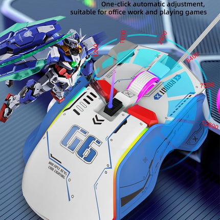 G6 Gaming Mouse Wired 128000DPI ChipA826 RGB Macro-programmable Ergonomic design superior for Gaming and Work