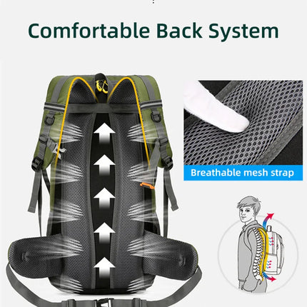 50L Travel Backpack Camping Men Large Hiking Bag Tourist Rucksack Waterproof Outdoor Sports Climbing Mountaineering Bag Luggage