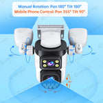 10K 20MP Four Screen Outdoor WiFi Cam PTZ 5X Zoom Night Vision Four Lens 10K Wireless CCTV Surveillance Cam Security Protection