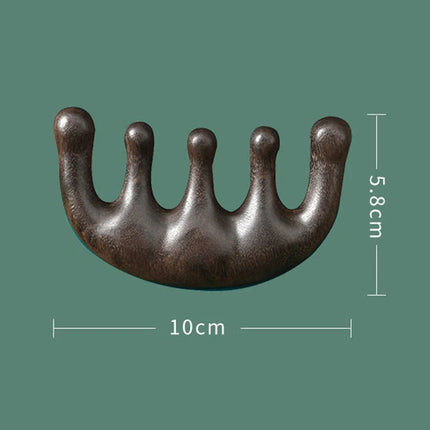Body Meridian Massage Comb Sandalwood Five Wide Tooth Comb Acupuncture Therapy Blood Circulation Anti-static Smooth Hair