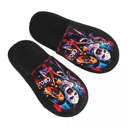 Custom Halloween Movie Terrifier Soft Memory Foam House Slippers Women Horror Clown Comfy Warm Anti-skid Sole Slipper