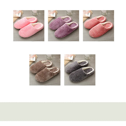 Women Winter Home Fur Slippers Cartoon Cat Non-Slip Soft Warm House Indoor Bedroom Men Couples Boys Girl Memory Foam Floor Shoes