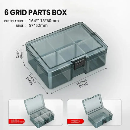 AIRAJ Plastic Tool Parts Box Storage Screw Box Tool Classification Electronic Component Drill Bit Accessories Thickened Grid Box