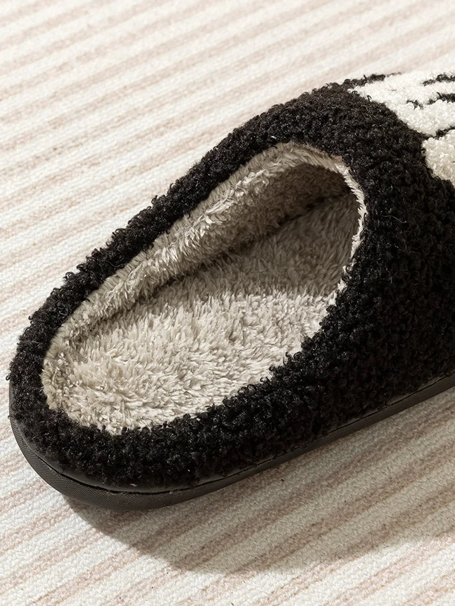 Fashion Halloween Slippers Indoor Warm Winter Cute Skull Toes Funny Women Slipper Soft Sole Anti-slip Home Plush Shoes for Gift