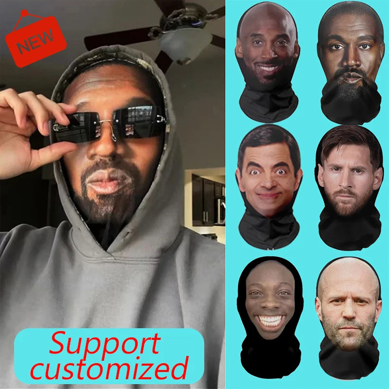 Interesting 3D Printed Seamless Full Face Mask Hat Cosplay Facial Mask Party Cosplay Props Halloween Mask