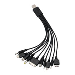 10In1 USB to Multi-ports USB Cable Universal Phone Charging Cable Multi-head Charging Cable Cord For Samsung Nokia Phone Charger