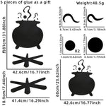 Halloween Decoration,DIY Felt Cloth Stickers for Home,Devil,Witch Hat,Glass Window Stickers, Halloween Party Door Stickers