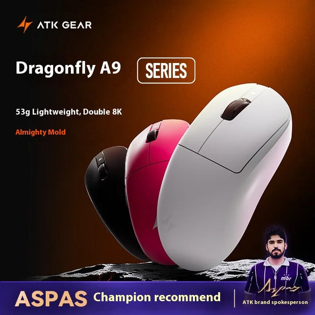 ATK A9 Ultra Wireless Gaming Mouse A9/A9 SE/A9 Plus/A9 Pro Tri-Mode 8K 53g Lightweight E-sports Gaming Mouse PC Custom Accessory