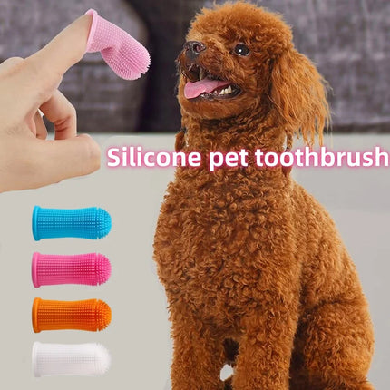 Dog Super Soft Pet Finger Toothbrush Teeth Cleaning Bad Breath Care Nontoxic Silicone Tooth Brush Tool Dog Cat Cleaning Supplies
