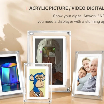 Acrylic Digital Photo Frame 5/7 Inch 1000mAh Vertical Display IPS Screen 2G Memory Battery Porta Retrato Digital