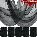Halloween Bloody Creepy Gauze Cloth Large Black Gauze Spooky Blood Fabric Cloth for Halloween Party Home Outdoor Yard Decoration
