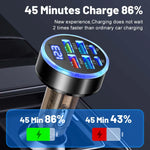 Total 100W Car Charger 6 Ports USB C Charger PD Fast Charging for iPhone 15 14 13 Pro Max Xiaomi 14 13 Samsung