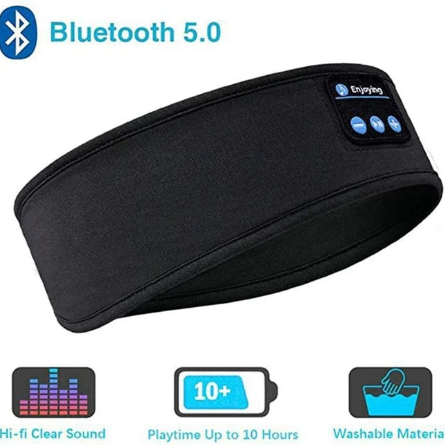 Bluetooth Sleeping Headphones Sports Headband Thin Soft Elastic Comfortable Wireless Music Earphones Eye Mask for Side Sleeper