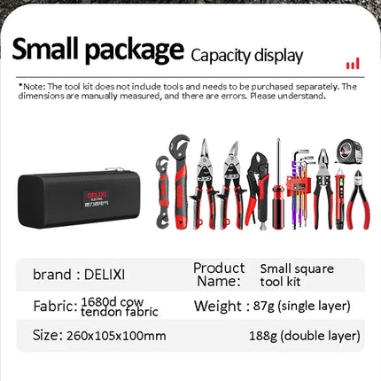DELIXI ELECTRIC Tool Bag Oxford Cloth Portable Storage Bag, Professional Electrician and Carpenter Repair, Home Storage, HandBag