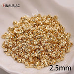 18K Gold Plated Brass Spacer Beads For Jewelry Making Materials,Separators For Beads, Striped Cut Flower Beads For Needlework