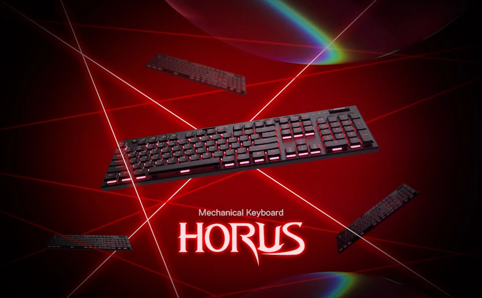 Redragon K618 Horus Wireless RGB Mechanical Keyboard, Bluetooth/2.4Ghz/Wired Low Profile Gaming Keyboards, Brown/Blue Switch