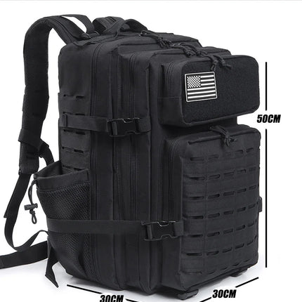 QT&QY 50L Tactical Backpack survival Bag Hunting MOLLE Backpack GYM For Men EDC Outdoor Hiking Rucksack Witch Bottle Holder