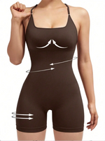 Sexy Fitness Jumpsuit Women Cross Adjustable Sports Playsuit Running One Piece Yoga Suit Scrunch Shorts Backless Set Romper