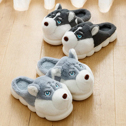 Winter Men Warm Slippers Lightness Leisure Couples Non-slip Indoor Home Shoes Flats Indoor Plush Casual Shoes Halloween Light