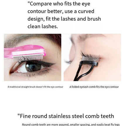 Eyelash Separator Metal Teeth Straight Eyelash Curler Beauty Makeup Stainless Eyelash Brush Comb Mascara Curl Makeup Tool