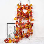 180CM Autumn Artificial Maple Leaf Fall Maple Leave Vine Wall Hanging Garland Decoration Home Garden Halloween Christmas Gift