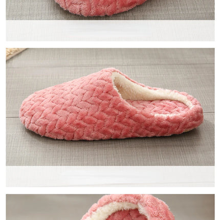 Women Winter Home Fur Slippers Cartoon Cat Non-Slip Soft Warm House Indoor Bedroom Men Couples Boys Girl Memory Foam Floor Shoes
