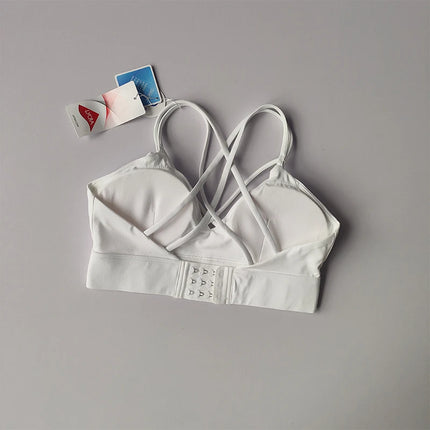 Women's Summer Shockproof Bra Beautiful Back and Sports Anti Sagging Running External Wear Training Fitness Yoga Tank Top Bra