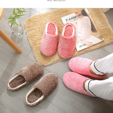 Women Winter Home Fur Slippers Cartoon Cat Non-Slip Soft Warm House Indoor Bedroom Men Couples Boys Girl Memory Foam Floor Shoes