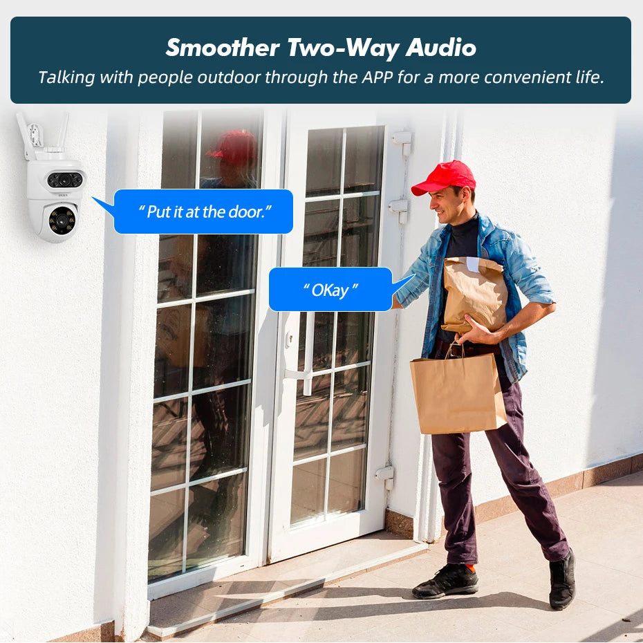 FUERS 5K 10MP Dual Lens IP Camera Tuya Smart Home Security Auto Tracking Wireless Alarm WIFI CCTV Surveillance Outdoor Camera