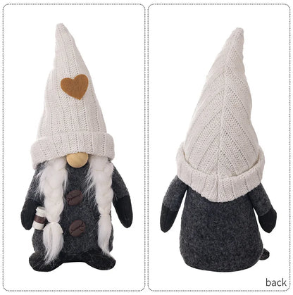 4 Styles Coffee Gnome Dolls Coffee Gnomes Plush Nordic Doll Bar Home Decoration Knitted Faceless Doll Elf Dwarf Plush Figurine