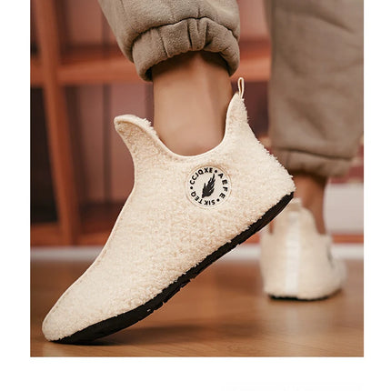 Winter Slippers Men Couples Slippers Non-slip Warm Women and Men Slipper Indoor Soft Shoes Comfortable Flat Home Cotton Shoe