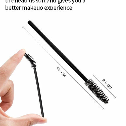 CNK 50Pcs Disposable Crystal Eyelash Brush Mascara Wands Applicator Diamond Rod Makeup Brushes for Women Eyelash Extension Tool