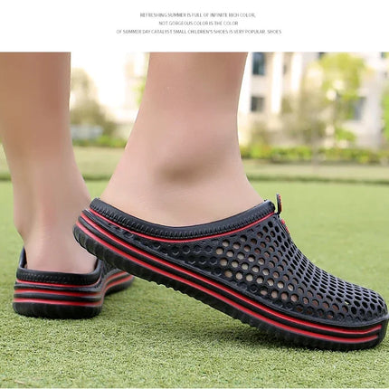 YRZL Mens Slippers Beach Shoes Unisex Hollow Outdoor Casual Men Beach Sandal Flip Flops Shoes Non-slip Size 36-45 Mens Slippers