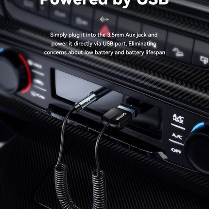 Essager USB Bluetooth 5.0 Receiver Aux Bluetooth Adapter For Car 3.5mm Jack Speaker Auto Handfree Car Audio Music Transmitter